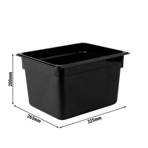 GGM Gastro (12 Stück) Polycarbonat-Behälter GN 1/2 - Schwarz - Höhe: 200mm Zwart