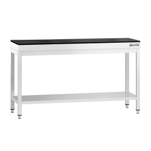 GGM Gastro Edelstahl Arbeitstisch PREMIUM - 1500x700mm - mit Grundboden - inkl. Granitarbeitsplatte