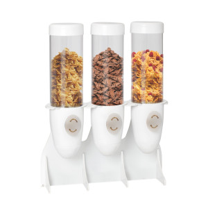 GGM Gastro Cerealienspender - dreifach -Ø 115mm - Weiß - Drehausgabe Wit