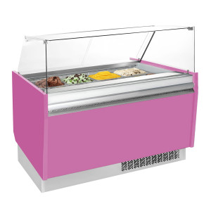 GGM Gastro Eistheke LIAM - 1560mm - Statisch - für 13+13x 5 Liter Eisbehälter - Pink Roze
