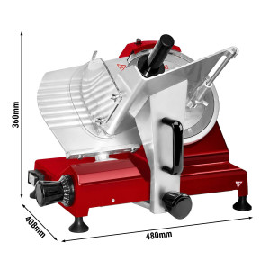 GGM Gastro Aufschnittmaschine mit Self-Lock-System - 150 Watt - Messer: Ø 250mm - Rot