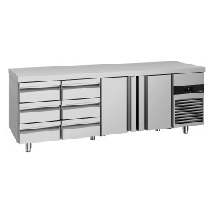GGM Gastro Kühltisch PREMIUM - 2330x700mm - mit 2 Türen - 6 Schubladen