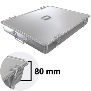 GGM Gastro Edelstahlbräter - mit Deckel & Spannverschlüsse - 700x500x80mm Zilver