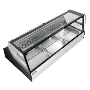 GGM Gastro Tisch-Kühlvitrine für Fisch & Fleisch - 870mm - für 3x GN 1/1