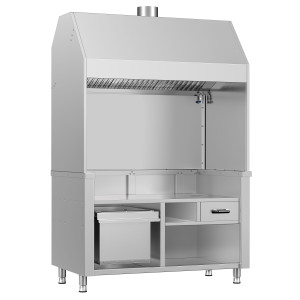 GGM Gastro Neutralelement für Holzkohle- / Gasgrill BERLIN - 1360mm - Edelstahl Zilver
