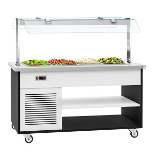 GGM Gastro Buffetwagen kalt DANZIG - 1600mm - für 4x GN 1/1 Zilver / Grijs