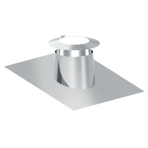 GGM Gastro Dachdurchführung 5° - 15° - mit Bleirand & Wetterkragen - für Rohraußendurchmesser 400mm Zilver