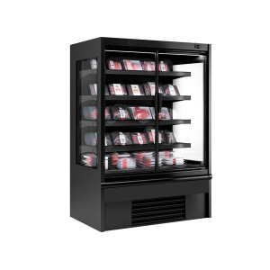 GGM Gastro Wandkühlregal - 1020mm - 602 Liter - mit 2 doppelt verglasten Flügeltüren & 4 Ablagen Zwart