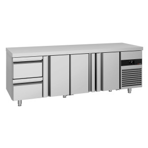 GGM Gastro Kühltisch PREMIUM - 2330x700mm - mit 3 Türen - 2 Schubladen