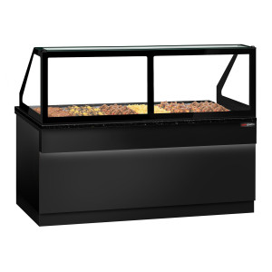 GGM Gastro Warmhaltetheke TORONTO - 2100mm - schwarze Front - für 6x GN 1/1 - schwarze Granit-Arbeitsplatte