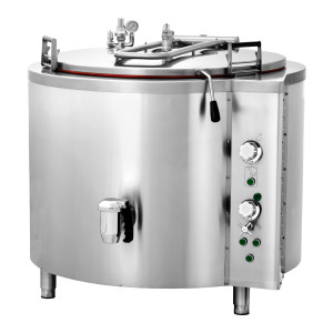 GGM Gastro Elektro Kochkessel - 400 Liter - 36 kW - Indirekte Beheizung - mit Wasserzulauf & Ablasshahn Zilver
