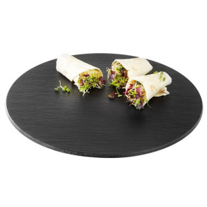 GGM Gastro (6 Stück) Tablett - SLATE - Melamin - Ø 400mm - Höhe: 10mm