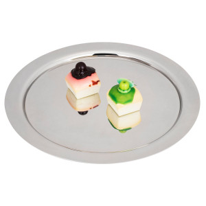 GGM Gastro (4 Stück) Edelstahl Serviertablett - Ø 390mm - poliert Zilver
