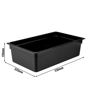 GGM Gastro (6 Stück) Polycarbonat-Behälter GN 1/1 - Schwarz - Höhe: 150mm Zwart