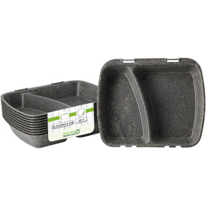 GGM Gastro (60 Stück) Mehrweg-Menübehälter mit 2 Kammern - 245x200mm - HP4-Standardmaß