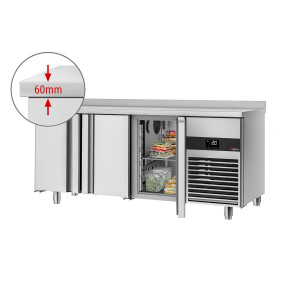 GGM Gastro Kühltisch PREMIUM - 1860x600mm - mit 3 Türen - mit Aufkantung