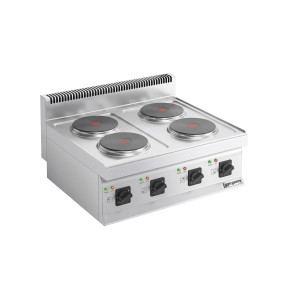 GGM Gastro Elektroherd - 9,2 kW - 4 Platten Rund Zilver
