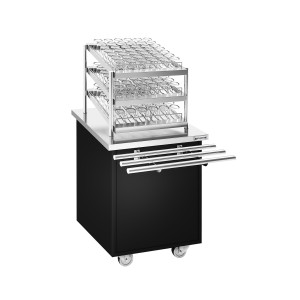 GGM Gastro Gläser- & Tassenstation DANZIG - 700mm - mit Tablettrutsche - Schwarz