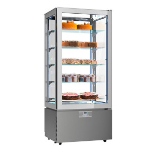 GGM Gastro Panoramavitrine - 457 Liter - 800mm - 5 Ablagen - Silber Zilver