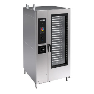 GGM Gastro Gas-Kombidämpfer - Touch - 40x GN 1/1 - inkl. Waschsystem, Temperaturfühler, Boiler & Innengestell Zilver