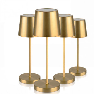 GGM Gastro (4 Stück) Tischleuchte - MERLE MINI - dimmbar in 3 Stufen - Ø 90mm - Gold