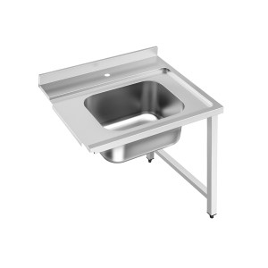 GGM Gastro Zulauftisch für Durchschubspülmaschine - 800mm - Anbau rechts - mit 1 Becken - für DSHI1080WD