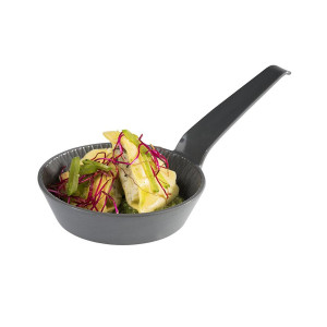 GGM Gastro (48 Stück) Dipschälchen - MINI - Melamin - 70ml - 155x85mm - mit Griff - Grau