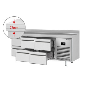 GGM Gastro Kühltisch Premium PLUS - 1960x600mm - 6 Schubladen - Aufkantung