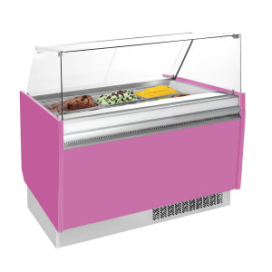 GGM Gastro Eistheke LIAM - 1310mm - Statisch - für 10+10x 5 Liter Eisbehälter - Pink Roze