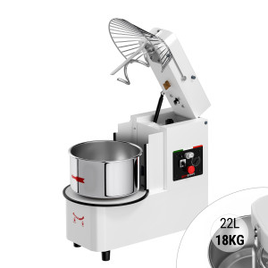 GGM Gastro Teigknetmaschine - 22 Liter / 18 kg - 2 Geschwindigkeiten - Kessel abnehmbar & Rührwerk aufklappbar - Timerfunktion