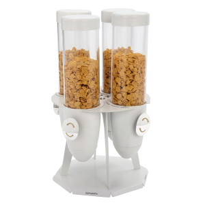 GGM Gastro Cerealienspender - vierfach - rotierend - Ø 120mm - Weiß - Drehausgabe Wit