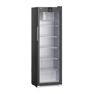 Liebherr Koelkast PERFORMANCE - 400 liter - Kunststof interieur - 1 glazen deur - Zwart