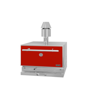 GGM Gastro Charcoal - Holzkohlegrillofen - 890mm - Rot Zilver / Rood
