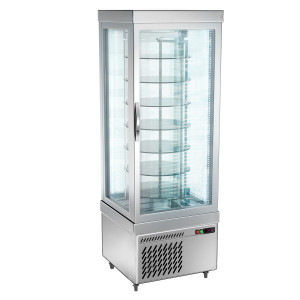 GGM Gastro Panoramavitrine für Käse - 430 Liter - 670mm - 7 rotierende Ablagen - Silber Zilver
