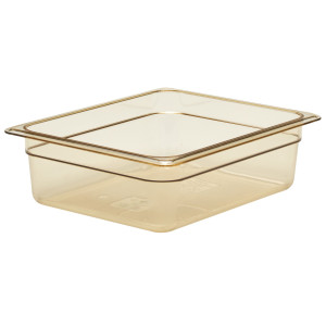 (6 stuks) CAMBRO H-PANâ„¢ - Hittebestendige Gastronormbak 1/2 - Amber - Hoogte: 100mm