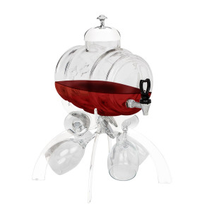GGM Gastro Weinspender - 4 Liter - Weiß - inkl. 4 Weingläser Wit / Transparant
