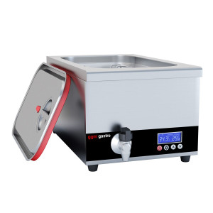 GGM Gastro Sous-Vide-Garer/Softcooker - 24 Liter - GN 1/1 - 700 Watt - mit Ablasshahn & Deckel Zilver