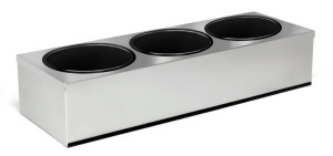 GGM Gastro Edelstahlgestell für Saucenspender - 3x 4,5 Liter - passend für SRK5 Zilver
