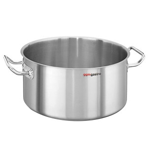 GGM Gastro Bratentopf - Edelstahl - 25 Liter - Ø 400mm - Höhe: 190mm - Induktionsgeeignet Zilver