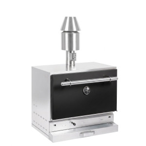 GGM Gastro Charcoal - Holzkohlegrillofen - 710mm - Schwarz Zilver / Zwart