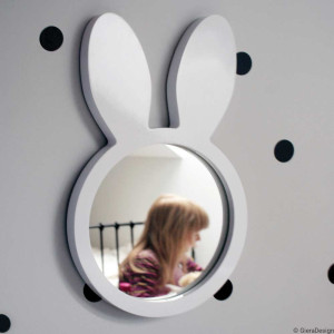 Lustro Bunny białe – do pokoju dziecięcego