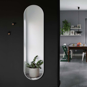 Lustro Ambient Slim – białe, owalne do korytarza