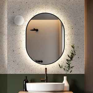 Lustro Ambient Slim – podświetlane w czarnej ramie