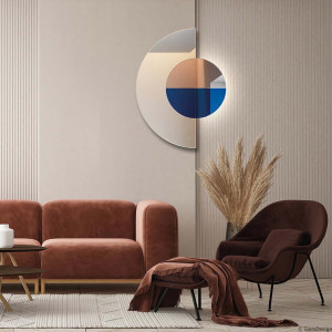Lustro Luna Semi — podświetlane,
miedziano-niebieskie