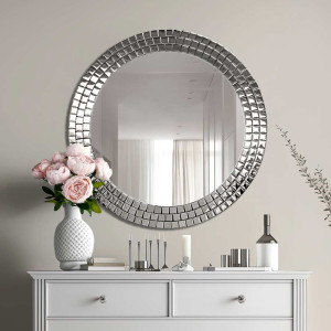 Okrągłe lustro Aurora Silver
