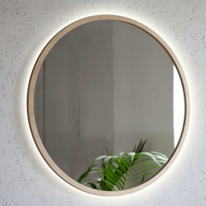 Lustro Scandi wood — podświetlane
