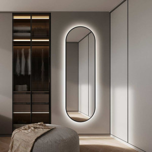 Lustro Ambient Slim – czarne, podświetlane do
korytarza