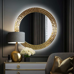 Lustro Aurora Gold podświetlane