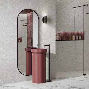 Lustro Ambient Slim – czarne, owalne do korytarza