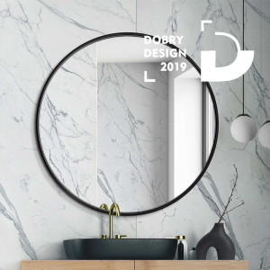 Lustro Scandi Slim – czarne okrągłe łazienkowe